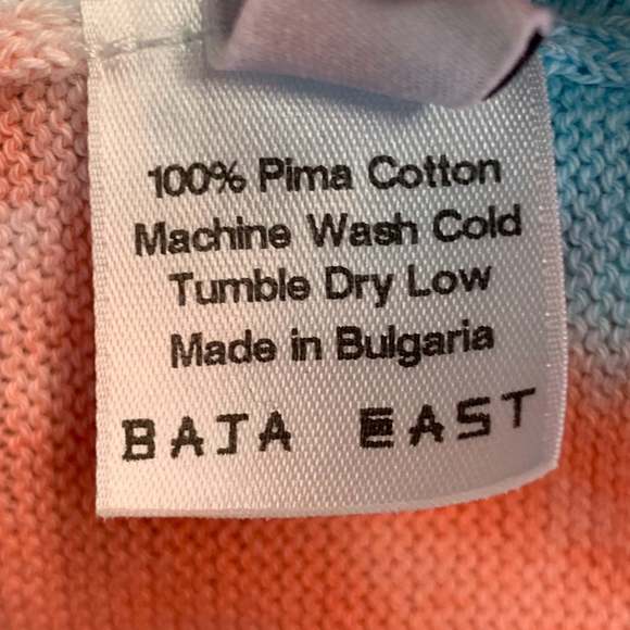 BAJA EAST Pink Blue Tie Dye Pima Cotton Open Front Cardigan - Picture 6 of 6
